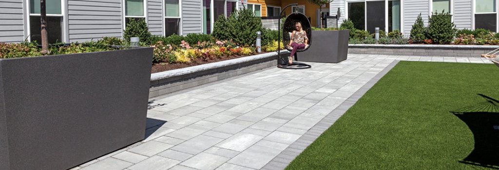 Landscape supply yard aerial view